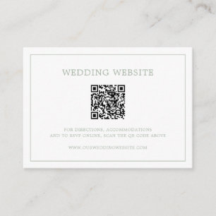 Carte D'accompagnement Simple Code QR Monogramme Vert Sauge Élégant Maria