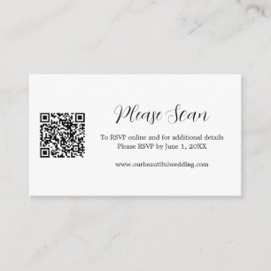 Carte D'accompagnement Simple Contemporain RSVP Moderne QR Code Mariage