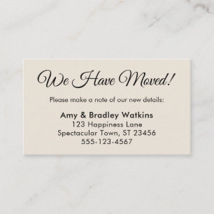 Carte D'accompagnement Simple Cream Nous avons déplacé le changement d'ad