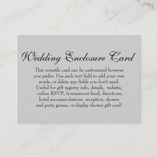 Carte D'accompagnement Simple DIY personnalisé mariage gris clair polyval (Devant)