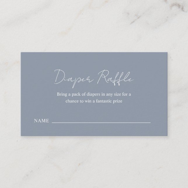 Carte D'accompagnement Simple Dusty Blue Boy Baby shower Diaper Raffle (Devant)