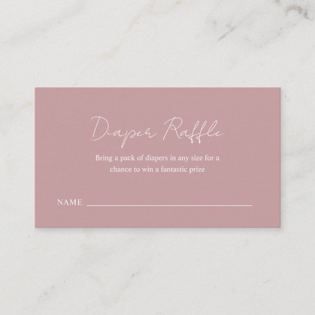 Carte D'accompagnement Simple Dusty Rose rose Baby shower rabat (Devant)