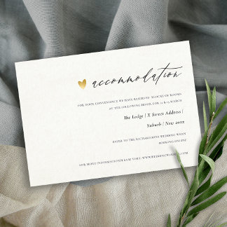CARTE D'ACCOMPAGNEMENT SIMPLE ÉLÉGANT KRAFT GOLD TYPOGRAPHIE HÉBERGEMENT