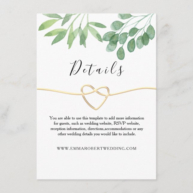 Carte D'accompagnement Simple Élégant Mariage (Devant)