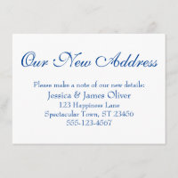 Simple, Élégant Notre Nouvelle Adresse Bleu foncé