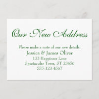Simple élégant Notre nouvelle adresse Deep Green o