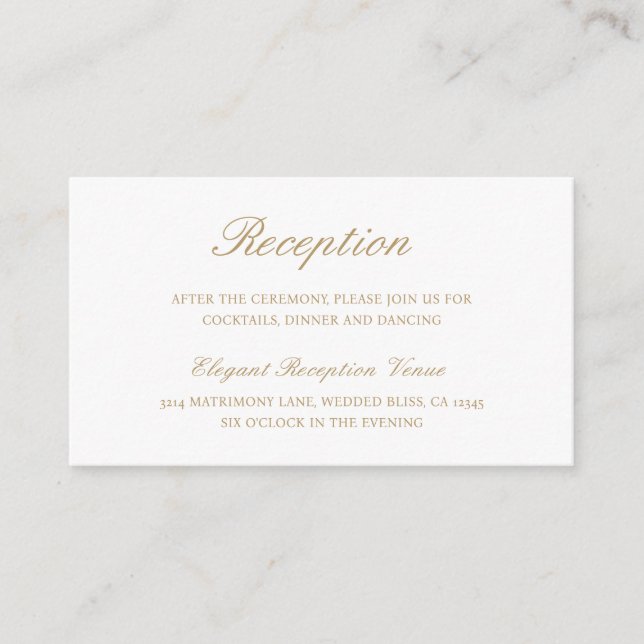 Carte D'accompagnement Simple Elegant Or Formel Mariage traditionnel (Devant)