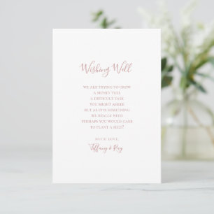 Carte D'accompagnement Simple Elegant Rose Gold Mariage Wishing Well Card