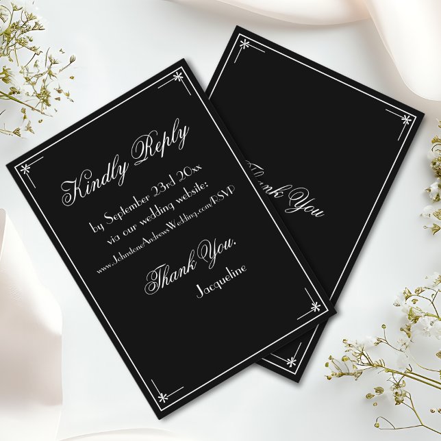 Carte D'accompagnement Simple élégant script chic site mariage RSVP (Simple, Elegant Script, Chic Wedding - Website RSVP Enclosure Cards,)