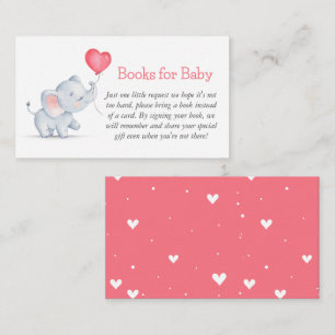 Carte D'accompagnement Simple Elephant & Heart Balloon Livres pour bébé