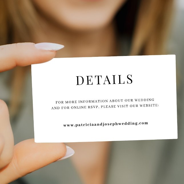 Carte D'accompagnement Simple et élégant site de mariage (Créateur téléchargé)