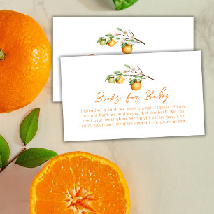 Carte D'accompagnement Simple Été Orange Citrus Livres Pour Baby shower