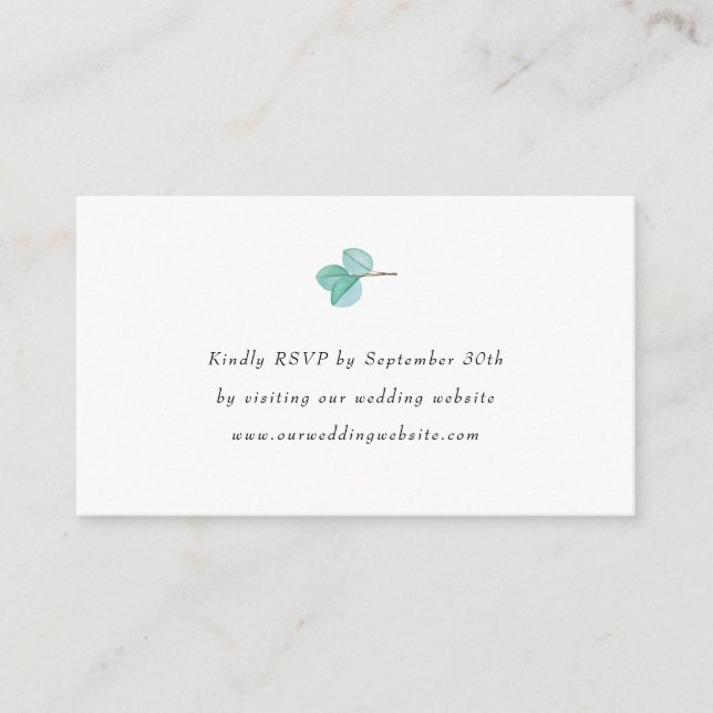Carte D'accompagnement Simple Eucalyptus Feuilles mariage rsvp en ligne (Devant)