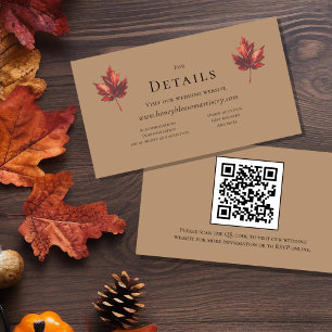 Carte D'accompagnement Simple Fall Terracotta Mariage QR Code Détails