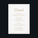 Carte D'accompagnement Simple Formel Traditionnel Élégant Mariage Or<br><div class="desc">Carte de boîtier mariage en faux or de style traditionnel avec un design simple avec "Détails" dans une calligraphie élégante à l'intérieur d'une mince bordure. Le modèle vous permet de partager des informations importantes sur votre journée spéciale. Ce design classique est parfait pour un mariage formel.</div>