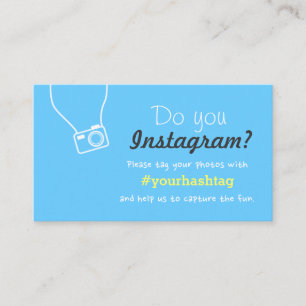 Carte D'accompagnement Simple Instagram Photo Hashtag Mariage Insert Card