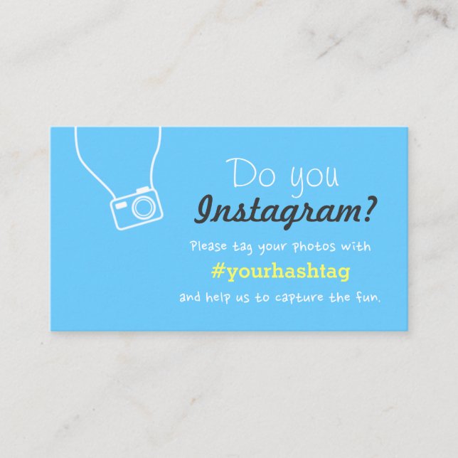 Carte D'accompagnement Simple Instagram Photo Hashtag Mariage Insert Card (Devant)