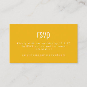 Carte D'accompagnement Simple Jaune moderne typographie Mariage RSVP