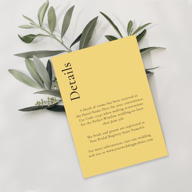 Carte D'accompagnement Simple Limite Limite Citron Citrus Jaune Détails (Créateur téléchargé)