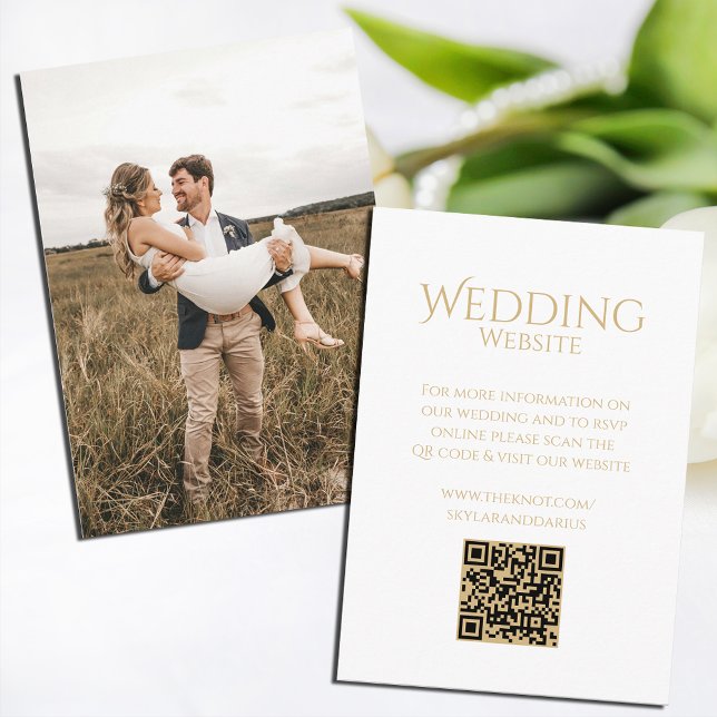Carte D'accompagnement Simple Mariage Monogramme Classic Minimal QR Code (Créateur téléchargé)