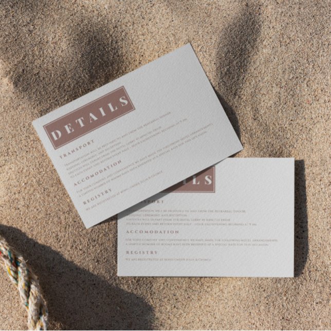 Carte D'accompagnement Simple minimaliste Brown Détails élégants (Créateur téléchargé)