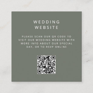 Carte D'accompagnement Simple minimaliste site Web du mariage de code QR