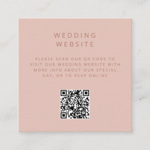 Carte D'accompagnement Simple minimaliste site Web du mariage de code QR