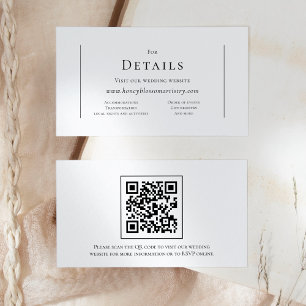 Carte D'accompagnement Simple moderne Mariage QR Code Détails du site web