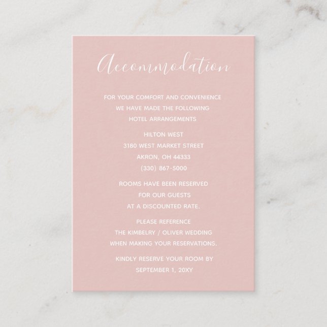 Carte D'accompagnement Simple moderne minimaliste Mariage (Devant)