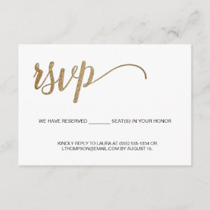 Carte D'accompagnement Simple Moderne Oré RSVP non par courrier Siège rés