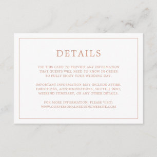 Carte D'accompagnement Simple Monogramme Rose Élégant Mariage