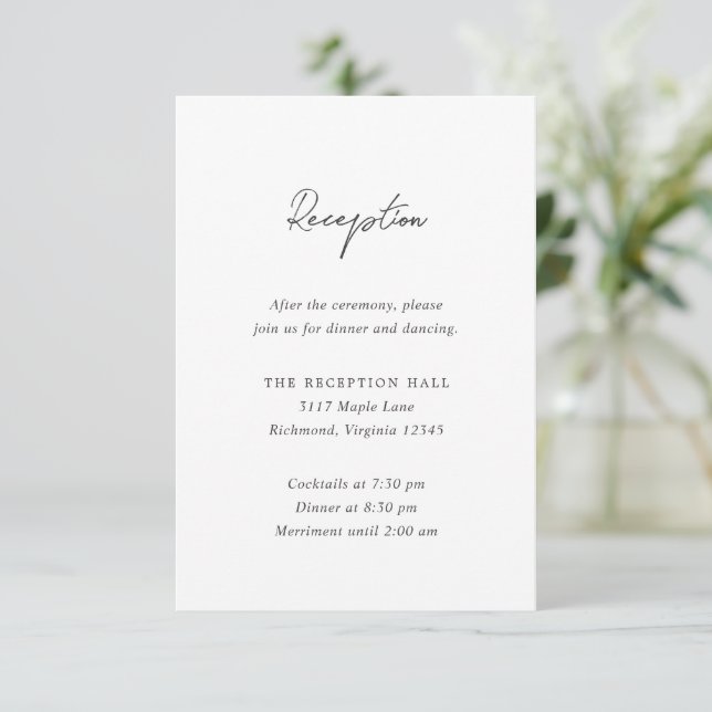 Carte D'accompagnement Simple noir et blanc Mariage moderne (Debout devant)