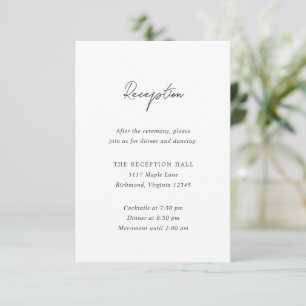 Carte D'accompagnement Simple noir et blanc Mariage moderne