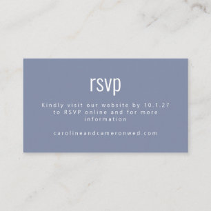 Carte D'accompagnement Simple Periwinkle Moderne Typographie Mariage RSVP