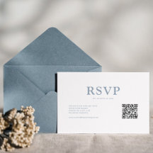 Simple Réponse QR Code Bleu Poussiéreux Minimalist