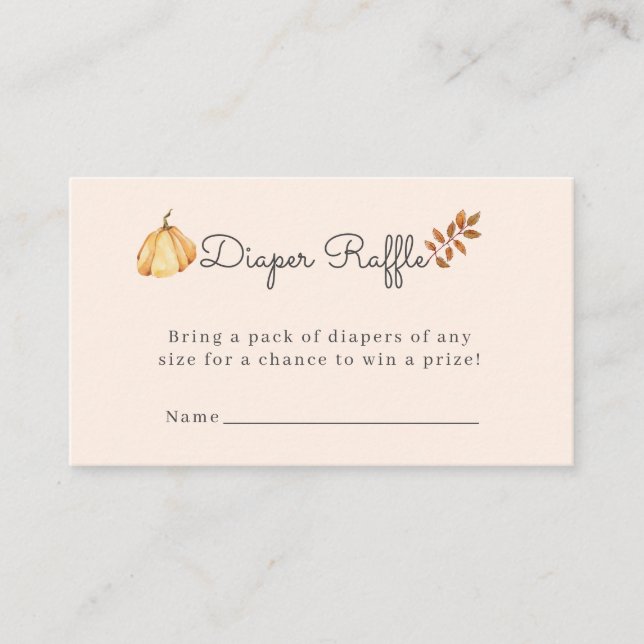 Carte D'accompagnement Simple Rustique Citrouille Oh Baby shower Déchets  (Devant)