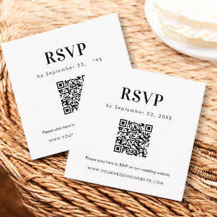 Carte D'accompagnement Simple Scan QR code RSVP Bold Mariage Insertion