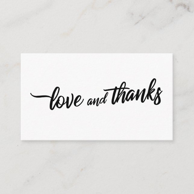 Carte D'accompagnement Simple Script Typographie Amour & Remerciements Ca (Devant)