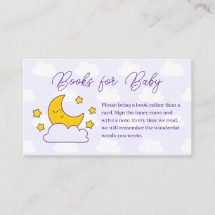 Carte D'accompagnement Simple Sur La Lune Baby shower Livres Pour Bébé
