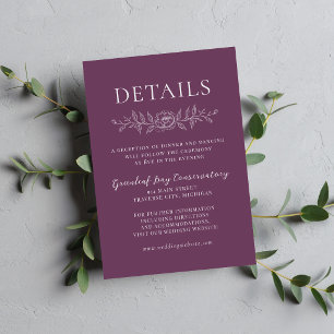 Carte D'accompagnement Simplicité Florale 1 Mariage Minimaliste Violet Ra
