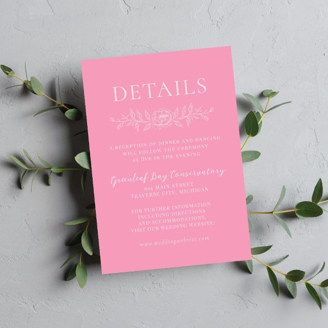 Carte D'accompagnement Simplicité Florale 1 Rose Ballet Mariage Minimalis (Créateur téléchargé)