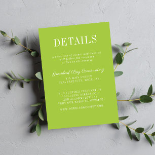 Carte D'accompagnement Simplicité Florale 2 Chartreuse Mariage Minimalist