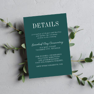 Carte D'accompagnement Simplicité Florale 2 Paon Mariage Minimaliste