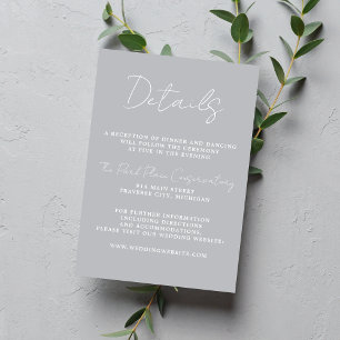Carte D'accompagnement Simplicité réelle 3 Script Mariage de style minima