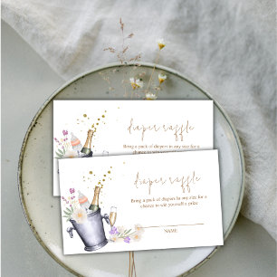 Carte D'accompagnement Sip & Voir Champagne Diaper Baby shower Raffle