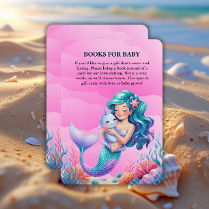 Carte D'accompagnement Sirène Rêve Rose Sous Le Baby shower De Mer