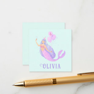 Carte D'accompagnement Sirène sous la mer Anniversaire Fille Age Blue Par