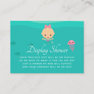 Carte D'accompagnement Sirène sous le Baby shower de mer Afficher douche