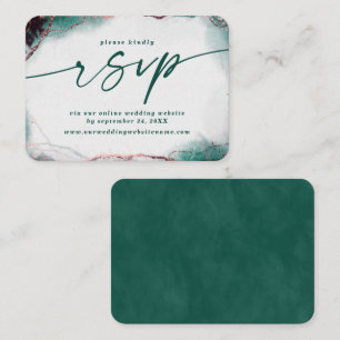 Carte D'accompagnement Site Abstrait de Mariage Emerald moderne RSVP