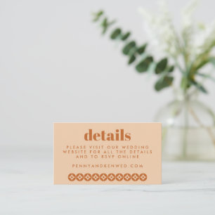 Carte D'accompagnement Site Brown et Tan Mid Mod Chic Mariage